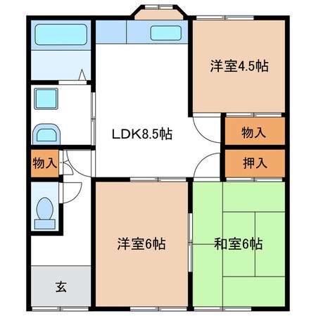 美濃川合駅 徒歩13分 2階の物件間取画像